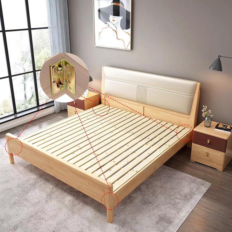 Fulycin 4 Sets Bed Rail Brackets,Heavy Duty Bed Frame Brackets Bed Fittings Wooden Bed Frame Connectors with Screws - Image 5